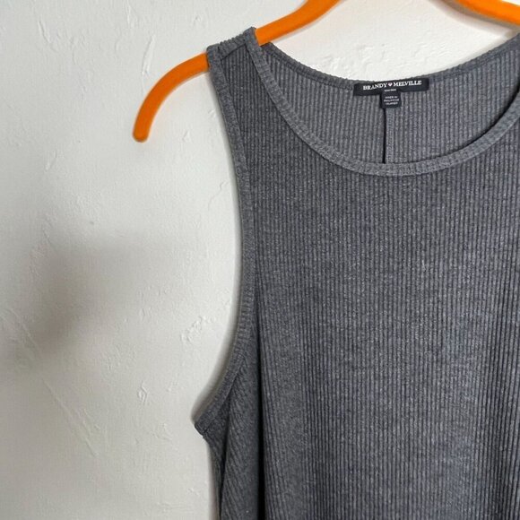 Brandy Melville Sleeveless Ribbed Mini Dress Gray One Size‎ - Picture 4 of 10